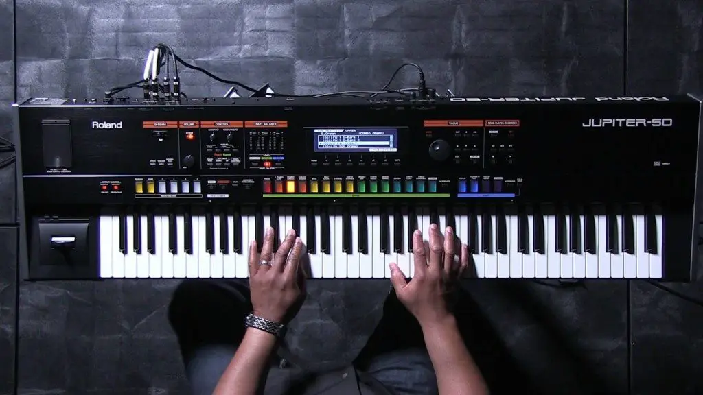 Roland Jupiter 50 synthesizer wall review