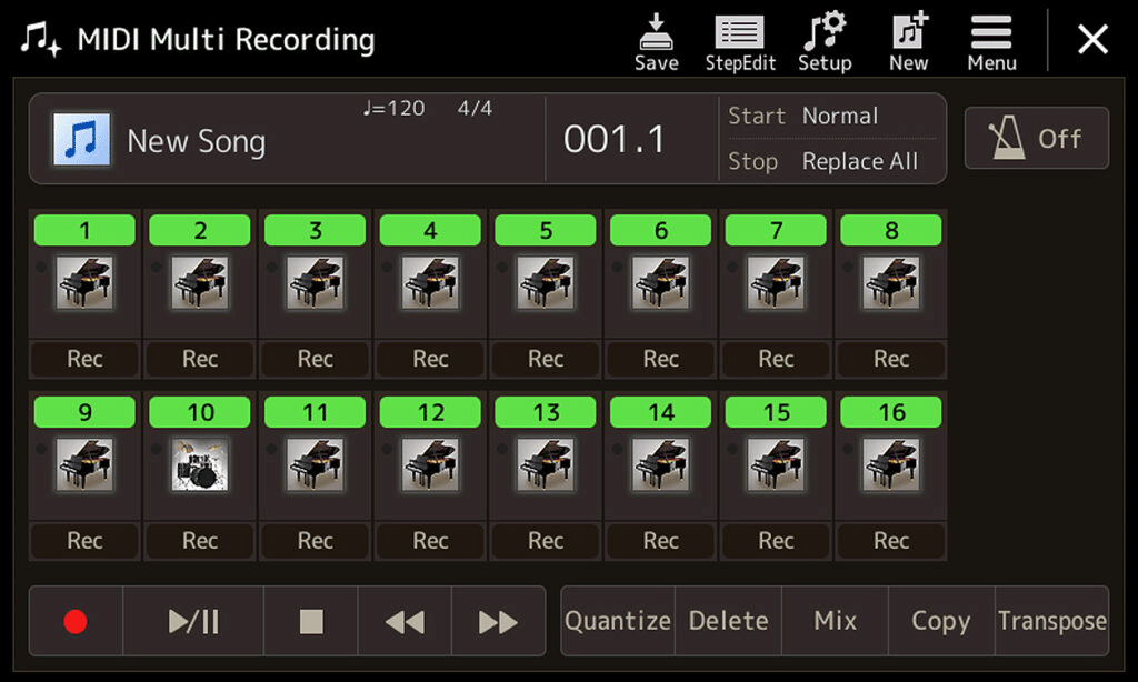 midi multi recording