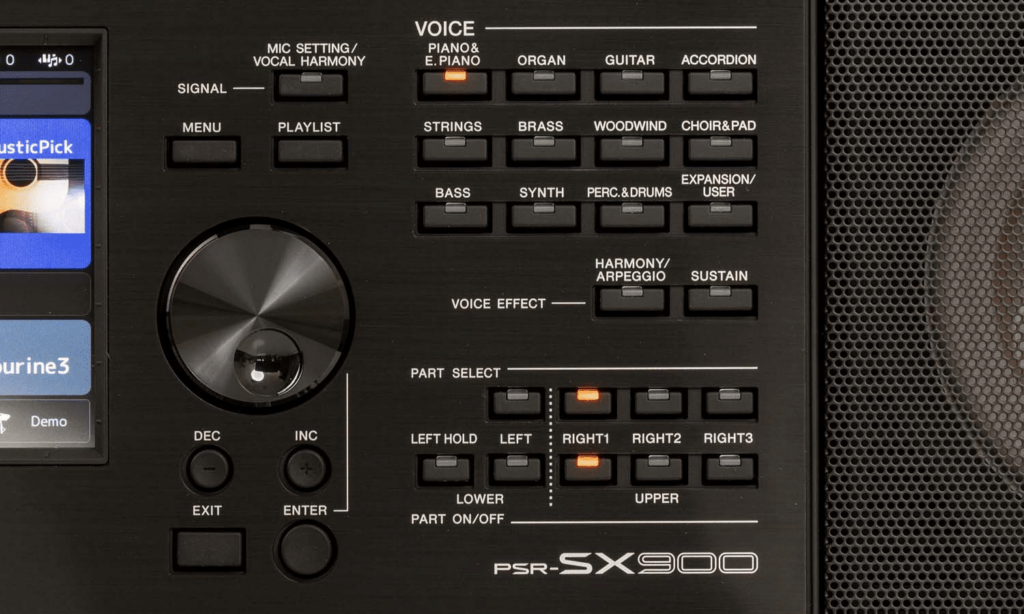 Voice knoppen Yamaha PSR-SX900